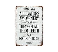 Cartel De Chapa The Waterboy Quote Alligators Are Ornery Letrero De Metal Divertido Placa Metalica Nostalgic Tin Sign para Cocina Taberna Garaje 20X30CM