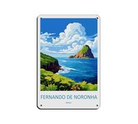 Cartel De Chapa Viajes Retro Fernando De Noronha Brasil Pared Muestra Novedad Letrero De Estaño Regalos Tin Sign para Cafetería Restaurante Garaje 20X30CM