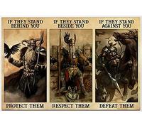 Cartel De Chapa Viking Warrior If They Stand Behind You Protect Them Tin Sign Retro Letrero De Metal Nostalgic Placa Metalica para Taberna Cocina Garaje 20X30CM