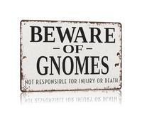 Cartel De Chapa Vintage Cuidado Con Los Gnomos No Nos Hacemos Responsables De Lesiones O Muertes Placa Metalica Vintage Pared Muestra Decoración Letrero De Estaño Para Cafetería Pub Restaurante S