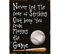 Cartel De Chapa Vintage Nunca Dejes Que El Miedo A Fallar Te Impida Jugar El Juego Novedad Divertida Placa Metalica Decoración Tin Sign Retro Letrero De Estaño Para Baño Cafetería Restaurante S