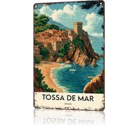 Cartel De Chapa Vintage Tossa De Mar, Costa Brava, España Pared Muestra Decoración Placa Metalica Retro Tin Sign para Cafetería Garaje Baño 20X30CM