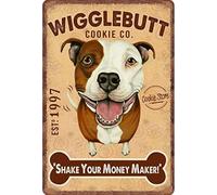 Cartel De Chapa Wigg Lebutt Dog Shake Your Money Maker Tin Sign Retro Letrero De Estaño Novedad Placa Metalica para Restaurante Garaje Cafetería M