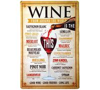 Cartel De Chapa Wine from Around The World Drinking Metal Sign Nostalgic Placa Metalica Retro Letrero De Metal para Restaurante Garaje Cocina 20X30CM
