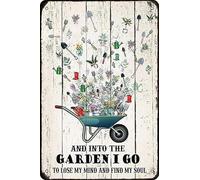 Cartel De Chapa Y Entro Al Jardín Para Perder La Cabeza Y Encontrar Mi Alma Vintage Tin Sign Decoración Letrero De Estaño Retro Pared Muestra Para Cafetería Baño Restaurante S