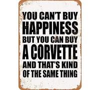 Cartel De Chapa You Can't Buy Happiness But You Can... Placa Metalica Art Tin Sign Nostalgic Letrero De Metal para Garaje Restaurante Taberna 20X30CM