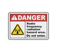 Cartel De Chapa Zona De Riesgo Por Radiación De Radiofrecuencia Pared Muestra Regalos Placa Metalica Decoración Tin Sign Para Cafetería Garaje Casa 20X30CM