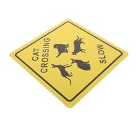 Cartel de Cruce de Gatos para Pared, Hierro Amarillo, Señal