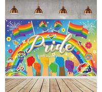 Cartel de decoración del orgullo, decoraciones del mes del orgullo, decoraciones del orgullo gay LGBT, pancarta de telón de fondo, fondo de cabina de fotos arcoíris para decoraciones de fiesta del