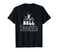 Cartel de Esqueleto de Mano Rockin Jingle Bell Rockin Christmas Strat Camiseta
