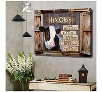 Cartel de estaño con texto en inglés "Cow in Window It's Okay to Make Mistakes to Have Bad Days" Halloween Ghost Festival, el mejor regalo para el dormitorio de brujas, 6 x 8 pulgadas