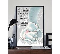 Cartel de estaño con texto en inglés "Elephant Mom No One Else Will Ever Know The Strength of My Love for You" para baño, dormitorio, cafetería, decoración de pared, Día del Trabajo, Halloween, 15,2 x