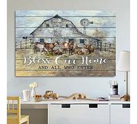 Cartel de estaño con texto en inglés «Goat Grazing Happy Family Farm Life House Bless Us» para decoración de pared de baño, 20,3 x 30,5 cm, el mejor regalo