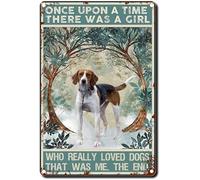 Cartel de estaño con texto en inglés "The Hound Used To Have A Girl Who Loved Dogs So Much That Was My Tin Sign" vintage Home Office Classroom Wall Art Gifts for Classmates, Friends And Colleagues
