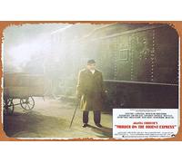 Cartel de estaño retro de Murder on the Orient Express, tarjeta original del vestíbulo 3 Albert Finney Agatha Christie Classic Movie TV Poster Decor Wall Art Poster Musical Bar Pub Cafe Wall Kitchen