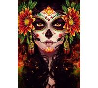 Cartel de estaño vintage con diseño de calavera de azúcar Catrina México, póster de decoración de pared, póster de metal, 8 x 12 pulgadas