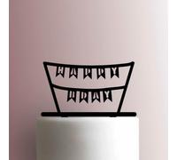 Cartel de feliz cumpleaños, decoración acrílica para tartas, 20,3 cm de ancho, color azul