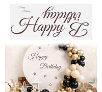 Cartel de Feliz Cumpleaños, Letrero Autoadhesivo Grande de Calcomanía de Feliz Cumpleaños Pegatina de Feliz Cumpleaños con Fuente Marrón para Suministros de Fiesta de Cumpleaños