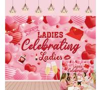 Cartel de feliz día de Galentine para mujer, telón de fondo para celebración, decoración de fiesta del día de Galentina, suministros de fiesta temática para niñas (240 x 180 cm)
