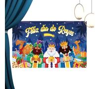 Cartel de Feliz día de Reyes - Decoración de Temporada de 6 x 5 pies - Fondo Festivo para fotógrafos Creadores de Contenido Escolar, Eventos Escolares, Iglesia, Navidad, reuniones Familiares