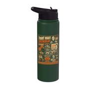 Cartel de Halloween Vintage Horrorfest Fiesta Halloween Stainless Steel Insulated Water Bottle