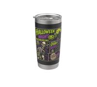 Cartel de Halloween Vintage Horrorfest Fiesta Halloween Vaso térmico de acero inoxidable de doble pared