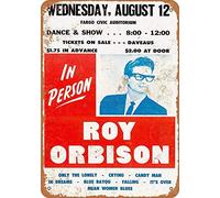 Cartel de hojalata de 20,3 x 30,5 cm, Roy Orbison en Fargo Coffee House or Home