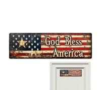Cartel De Hojalata Del Día De La Independencia - Bandera Americana Patriótica Vintage 40x10 Cm | Placa Rústica Para Porche Del 4 De Julio - para Patio Granja Porche Jardín Pasillos