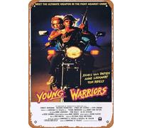 Cartel de hojalata retro de The Young Warriors Original Daybill Movie Poster James Van Patten Motocicleta Película Cartel de estaño Retro Vintage Metal Clásico Película y Televisión Póster Bar Club