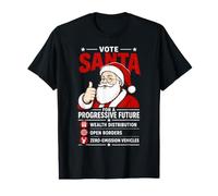 Cartel de la campaña Vote Santa Demócrata Liberal Progresista Izquierda Camiseta gráfica económica