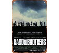 Cartel de la película Band Of Brothers (2001) de metal vintage, estilo retro, placa de pared, decoración de metal, 8 x 12 pulgadas
