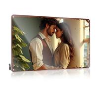 Cartel de lata con texto en inglés "Little Man Cave Moment By The Window: Love In Warm Light" (20 x 30 cm)