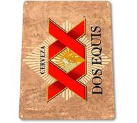 Cartel de lata Dos Equis Beer de metal para decoración de pared, bar, pub, vintage, letrero de lata de 7.8 x 11.8 pulgadas (largo x ancho)