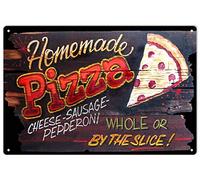Cartel de lata hecho a mano con texto en inglés "Whole Or by The Slice", para bar, pub, comedor, cafetería, decoración de pared, decoración del hogar, póster artístico retro vintage de 8 x 12 pulgadas