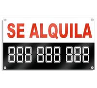 Cartel de Lona Se Alquila 74x42 cm con Numeros Personalizables Venta de Pisos Locales Inmobiliaria (Se Alquila)