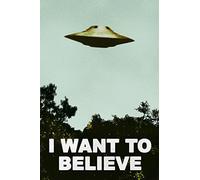 Cartel de Los expedientes Secretos X con inscripción en inglés (I Want To Belive), Madera, Multicolor