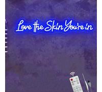 Cartel de luz de neón Love the Skin You're in para la decoración de pared de Home Spa Beauty Cosmetic Salon, Spa Day Gifts para mujeres, productos de spa, centro estético, puerta de salón de belleza