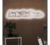 Cartel de luz de neón Love the Skin You're in para la decoración de pared de Home Spa Beauty Cosmetic Salon, Spa Day Gifts para mujeres, productos de spa, centro estético, puerta de salón de belleza
