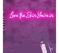Cartel de luz de neón Love the Skin You're in para la decoración de pared de Home Spa Beauty Cosmetic Salon, Spa Day Gifts para mujeres, productos de spa, centro estético, puerta de salón de belleza