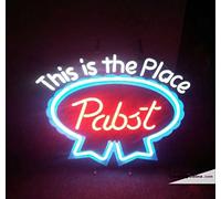 Cartel de luz LED de neón real This Is Place Pabst Z136 hecho a mano para decoración de pared de cueva de hombre, PVC, 14 x 17 pulgadas