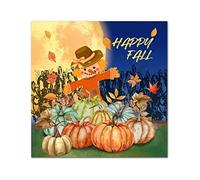 Cartel de madera de calabaza de Acción de Gracias, diseño vintage de espantapájaros, luna, hojas de arce, cosecha de otoño, arte de pared, decoración de casa de campo, para el hogar, habitación