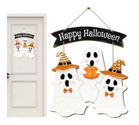 Cartel De Madera Para Puerta De Halloween,Señal De Fantasma Para Decoración De Entrada - Adorno De Madera Para Decoración De Hogar En Interior Exterior