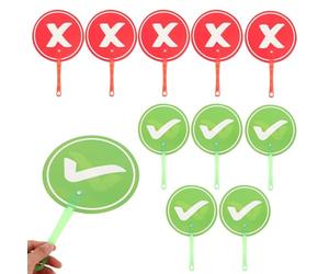 Cartel de mano en forma de pizarra lavable con mango ergonómico, para votación en clase | Para niños, cuestionarios, juegos, del círculo, respuesta a la historia,