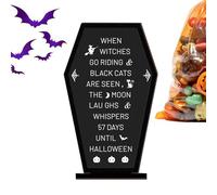 Cartel De Mesa Halloween - Letrero De Ataúd Para Mesa Adorno De Madera | Panel De Mensajes Decoración Para Comedor Salón Dormitorio
