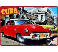 Cartel de metal 20 x 30 cm Cuba Oldtimer Cuba Auto Cartel de chapa