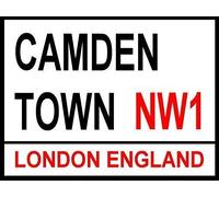 Cartel De Metal Advertencia London Street Camden Town Divertido Chapas Metalicas Exquisita Y Hermosa Placas Metálicas para Hogar Garaje Aseo 20X30Cm
