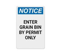 Cartel De Metal Aviso: Ingrese Al Silo De Granos Solo con Permiso Resistente Al Desgaste Y Duradero Metal Estaño Signo Decoración Placas Metálicas para WC Hogar Garaje 20X30Cm