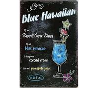 Cartel de metal azul hawaiano para decoración del hogar, decoración de pared, 8 x 12 pulgadas