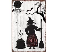 Cartel De Metal Bruja, Te Traeré A Mi Linda Mascota Y A Tu Perrito También. No Es Fácil De Deformar Chapas Metalicas Vendimia Metal Estaño Signo para Taberna Hogar WC 20X30Cm