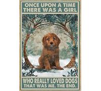 Cartel de Metal Caramel Cavapoo Érase una vez una chica que amaba mucho a los perros,Placa Cartel,Bar,Cocina,Placa metálica,Oficina S
